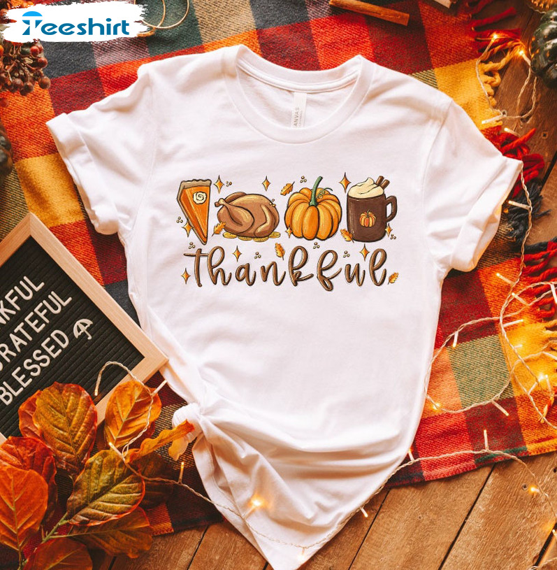 Thankful Pumpkin Spice Shirt Fall Coffe Shirt, Sweatshirt, Hoodie, Long Sleeve