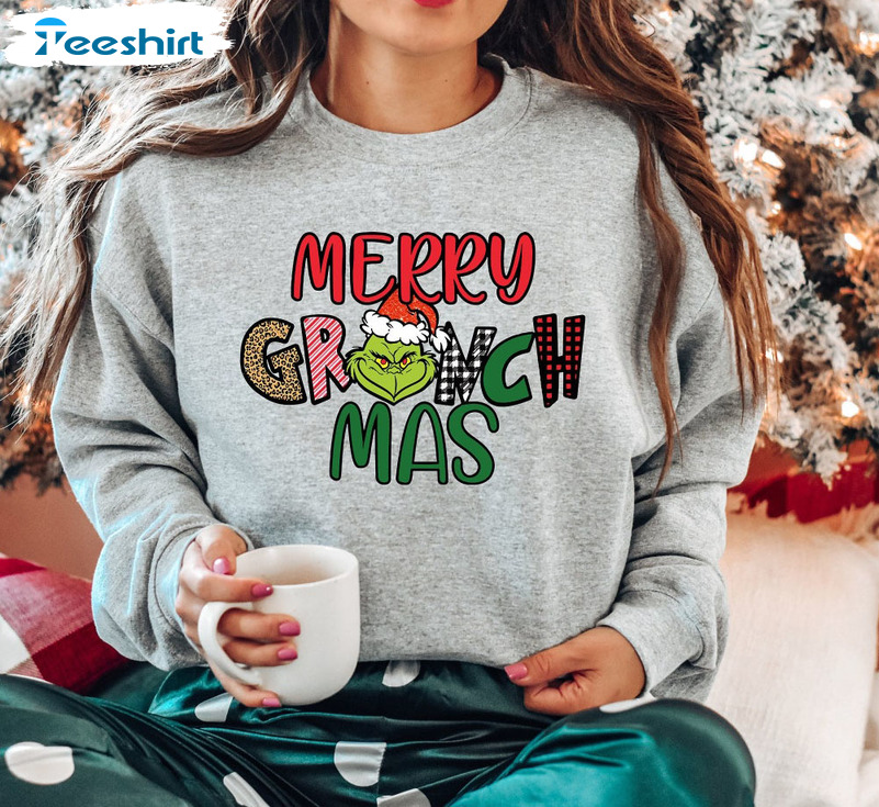 Merry Grinchmas Shirt - Christmas Trendy Long Sleeve Sweatshirt