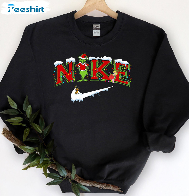 Christmas Nike Grinch Sweatshirt, Grinch Snowman Family Shirt