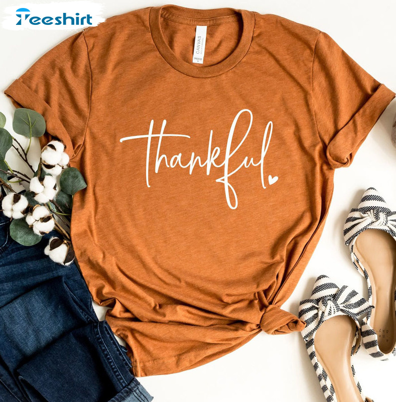 Thanksgiving Shirt Women Thankful Grateful