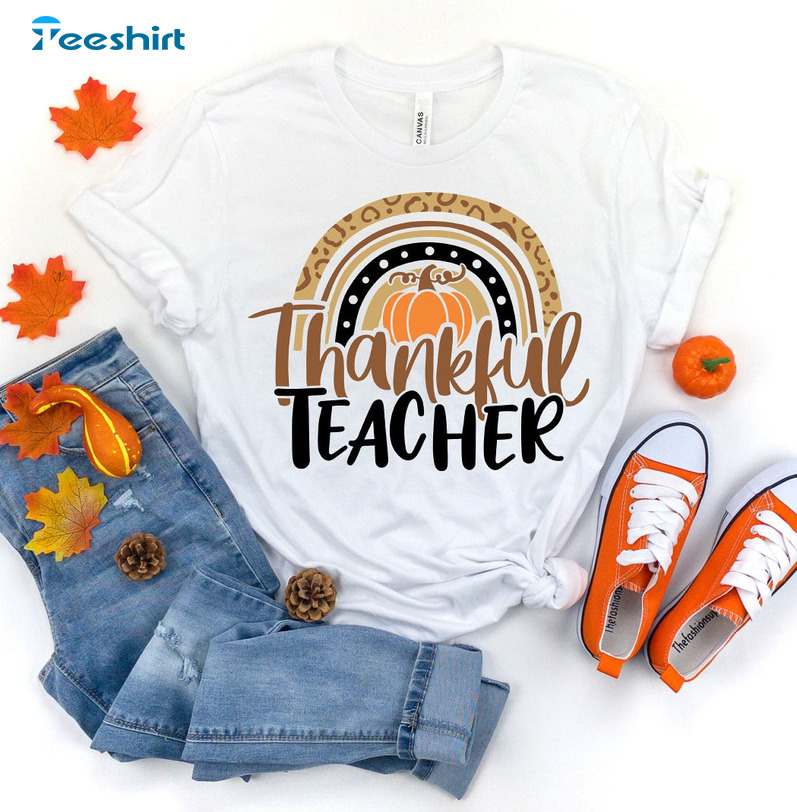 Thankful Rainbow Pumpkin Shirt, Thanksgiving Vacation Family Sweatshirt, Hoodie, Long Sleeve