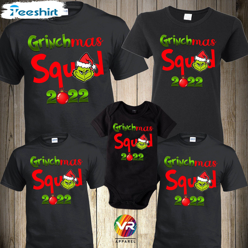 Grinch Squad 2022 Shirt - Christmas Sweatshirt Hoodie For Family