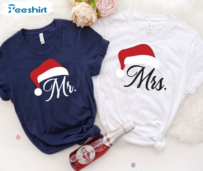 Mr And Mrs Santa Hat Shirt - Christmas Claus Sweatshirt Hoodie