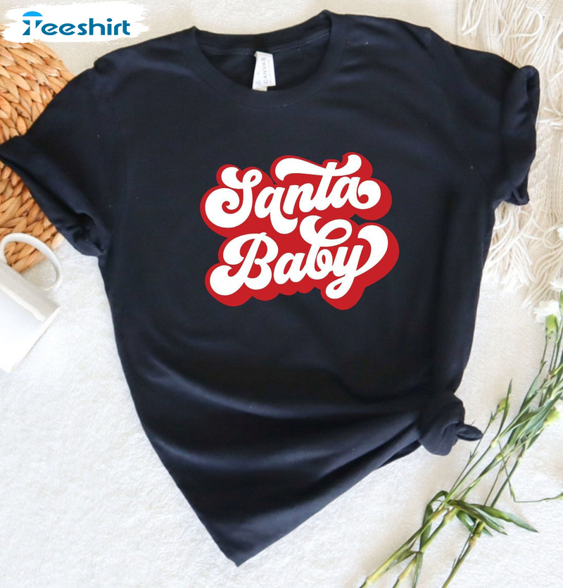 Santa Baby Shirt - Christmas Vibes Short Sleeve Unisex Hoodie