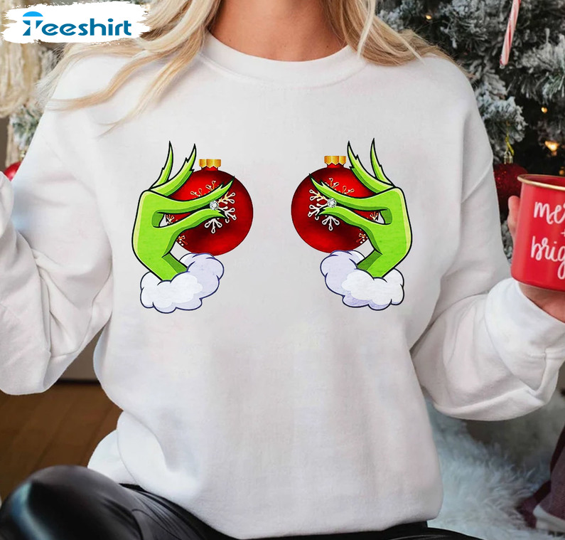 Christmas Boobies Shirt - Funny Ornament Christmas Sweatshirt Short Sleeve