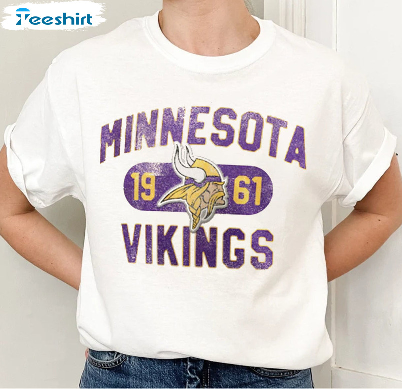 Minnesota Vikings Shirt - Vikings Football Team Short Sleeve Sweatshirt