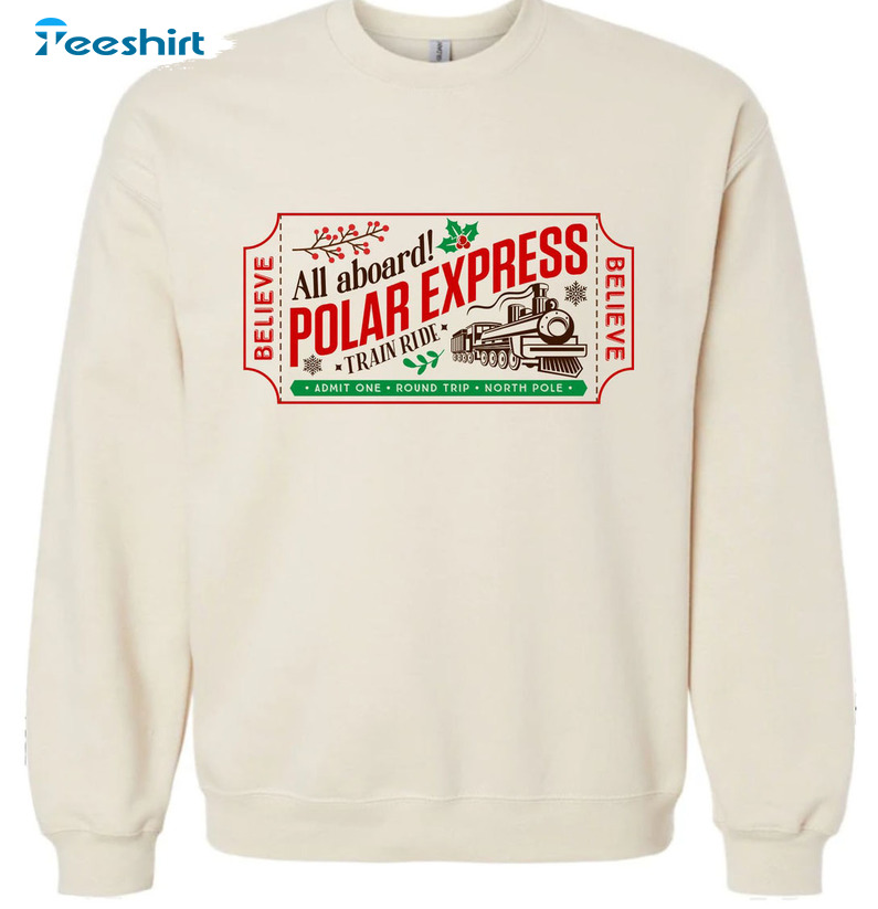 Polar Express Ticket Winter Sweatshirt, Gift For Youth Adult Christmas Family Shirt