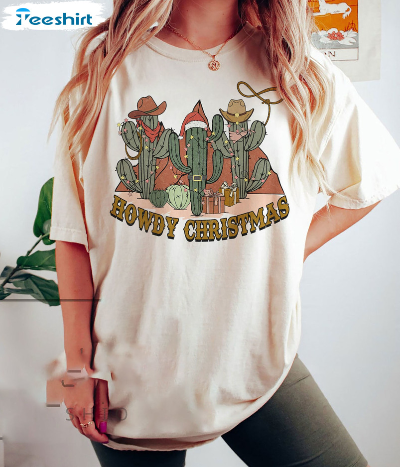 Howdy Christmas Shirt - Western Christmas Short Sleeve Unisex T-shirt