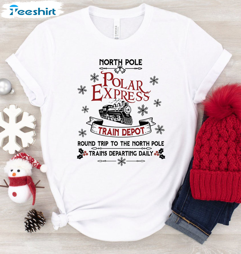 North Pole Shirt, Polar Express Family Christmas, Train Depot Express Sweatshirt, Hoodie, Long Sleeve
