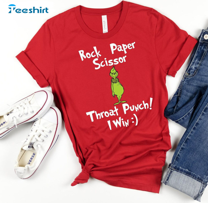 Rock Paper Scissors Throat Punch I Win Shirt - Christmas Movie Tee Tops Unisex Hoodie