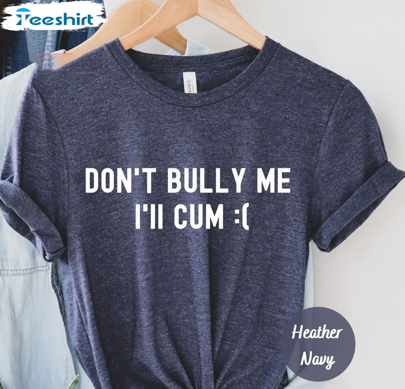 Don't Bully Me I'll Cum Shirt - Ironic And Sarcastic Short Sleeve Sweatshirt