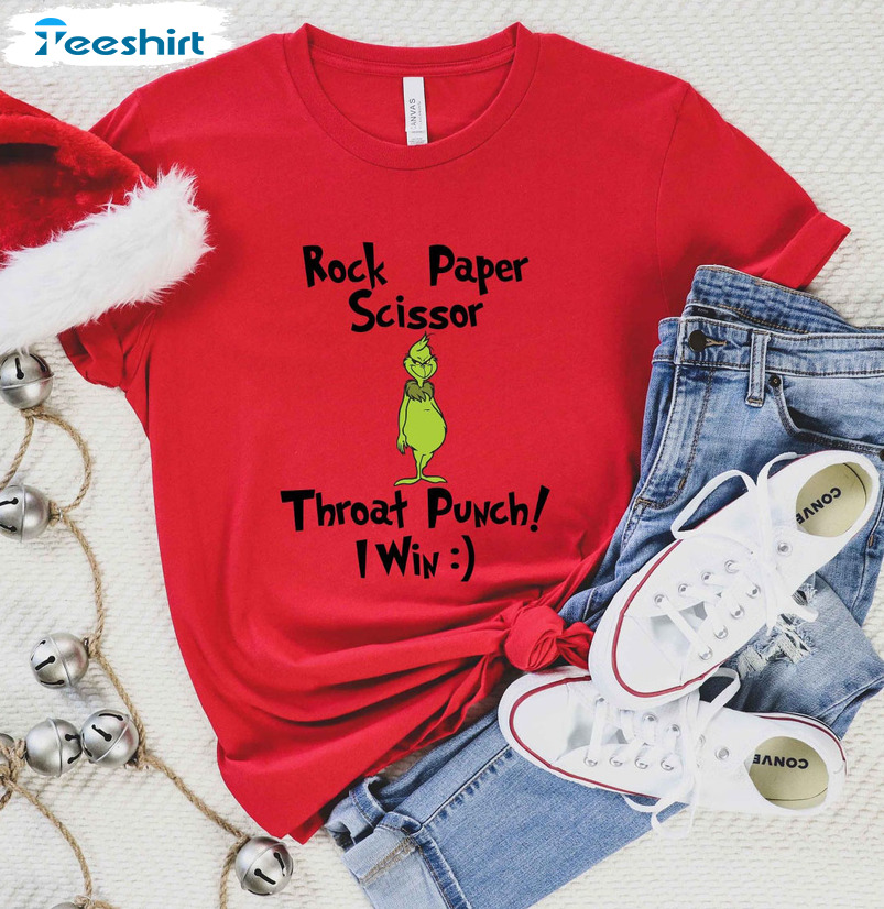 Rock Paper Scissors Throat Punch I Win Shirt - Christmas Tee Tops Unisex Hoodie