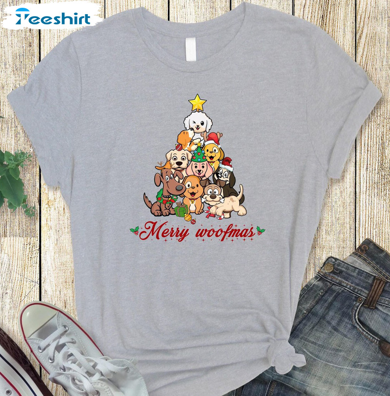 Merry Woofmas Shirt - Puppy Lover Christmas Dog Unisex T-shirt Tee Tops