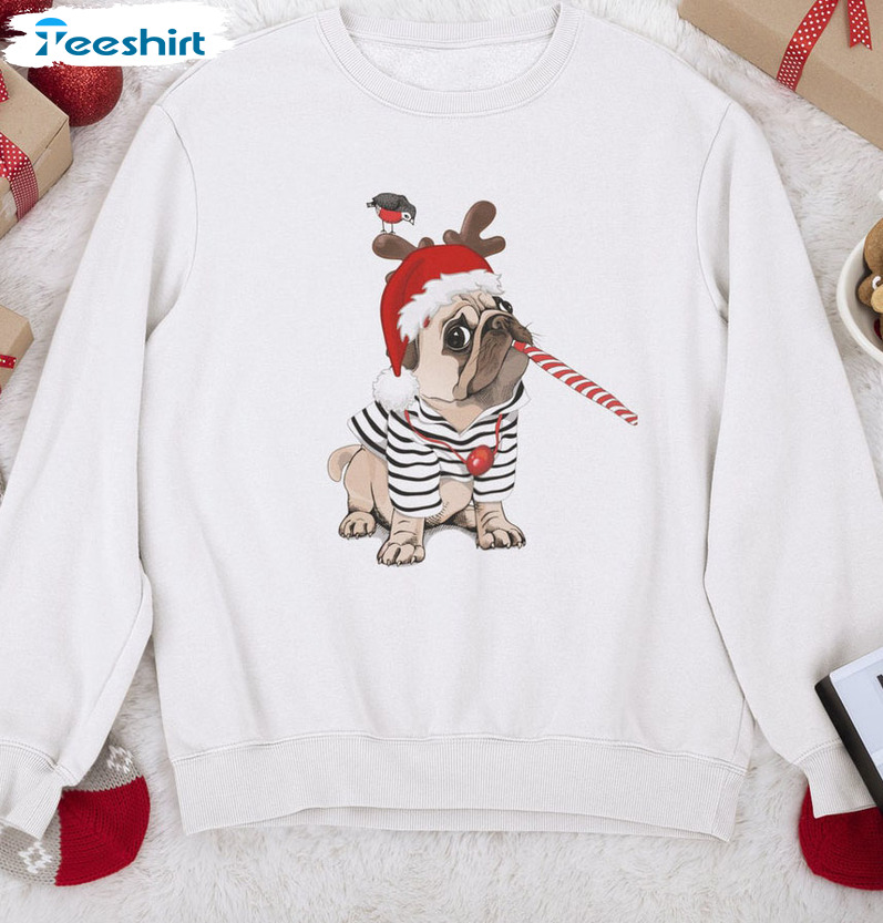 Christmas Pug Shirt - Christmas Unisex T-shirt Sweatshirt