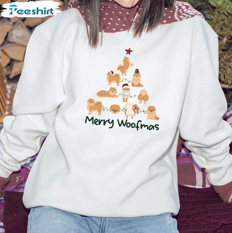 Merry Woofmas Shirt - Christmas Tree Short Sleeve Unisex T-shirt