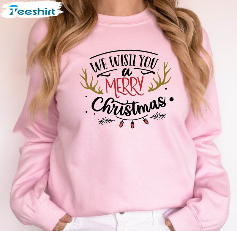 We Wish You A Merry Christmas Shirt - Christmas Vintage Long Sleeve Unisex T-shirt