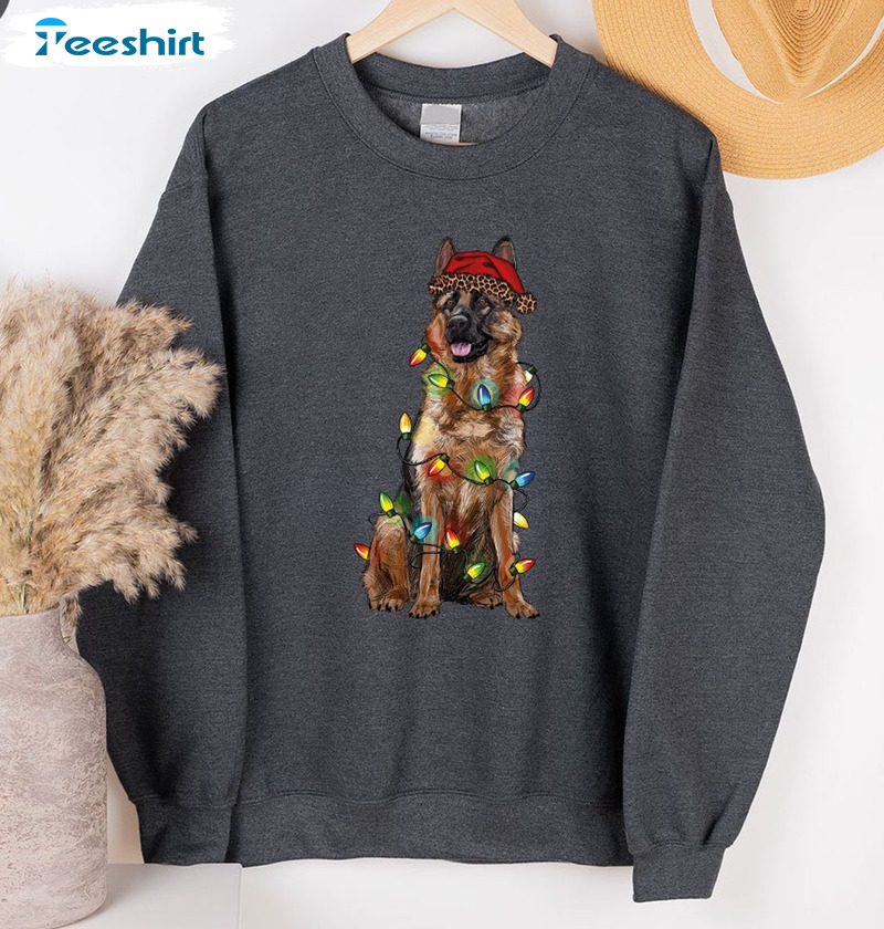 German Shepherd Christmas Shirt - Christmas Dog Mom Unisex T-shirt Tee Tops