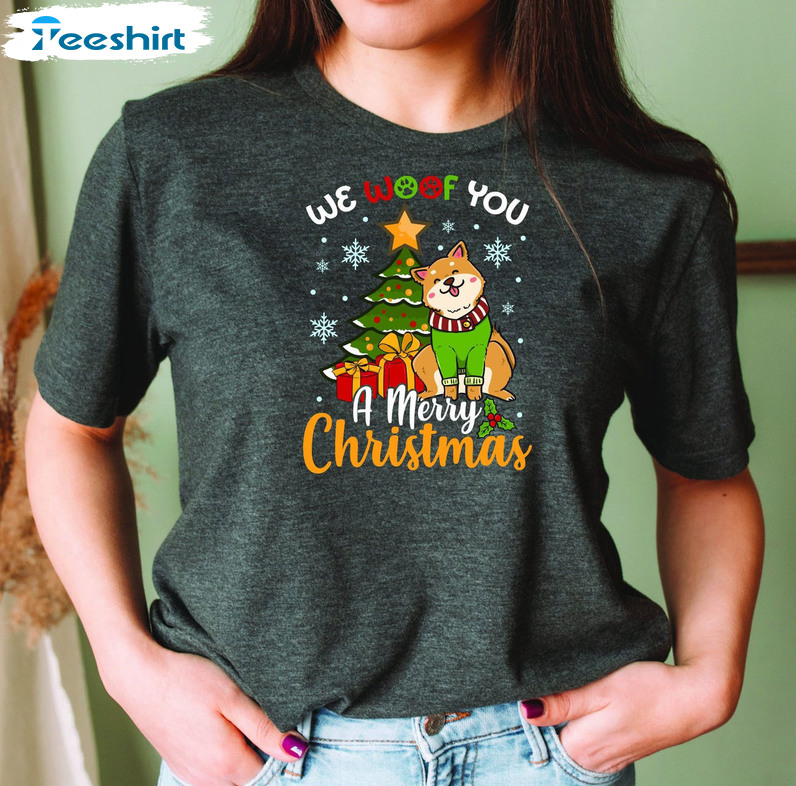 We Woof You A Merry Christmas Shirt - Christmas Dog Sweatshirt Tee Tops