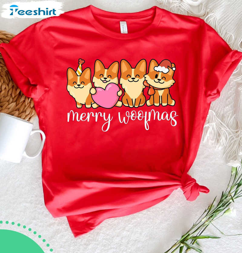 Merry Woofmas Shirt - Christmas Cute Dog Tee Tops Unisex T-shirt