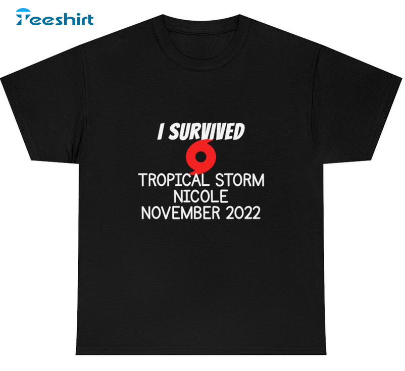 I Survived Hurricane Nicole November 2022 Shirt - Tropical Storm Nicole Short Sleeve Unisex Hoodie