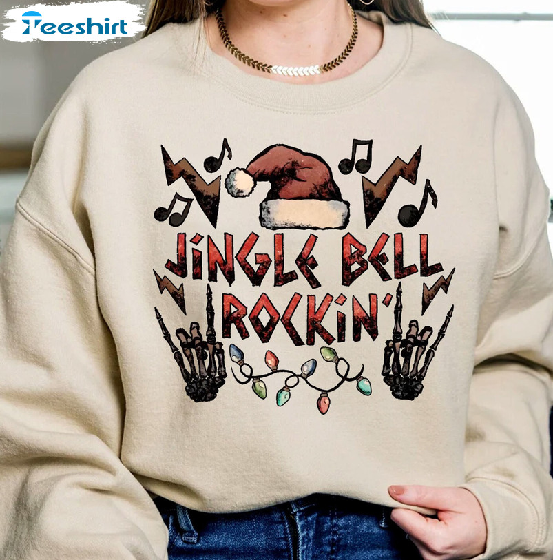 Jingle Bell Rockin Shirt - Christmas Music Tee Tops Short Sleeve