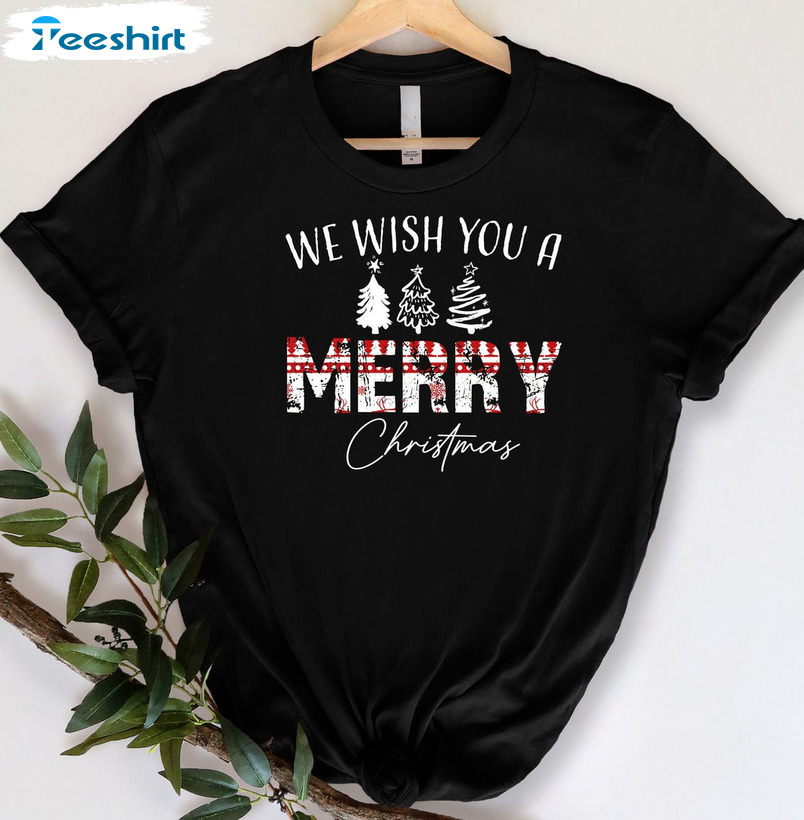 We Wish You A Merry Christmas Shirt - Christmas Short Sleeve Unisex Hoodie