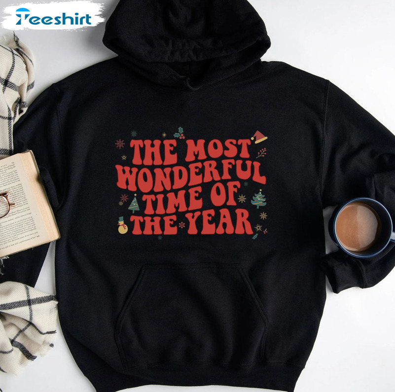 Wonderful Time Of The Year Shirt - Christmas Groovy Tee Tops Long Sleeve