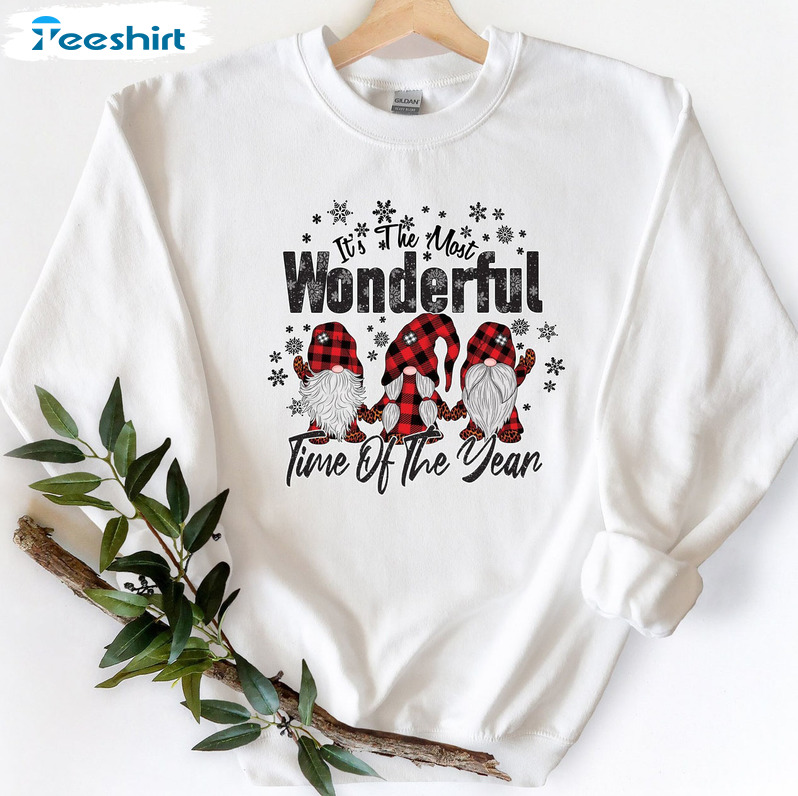 Wonderful Time Of The Year Shirt - Christmas Gnome Unisex Hoodie Crewneck