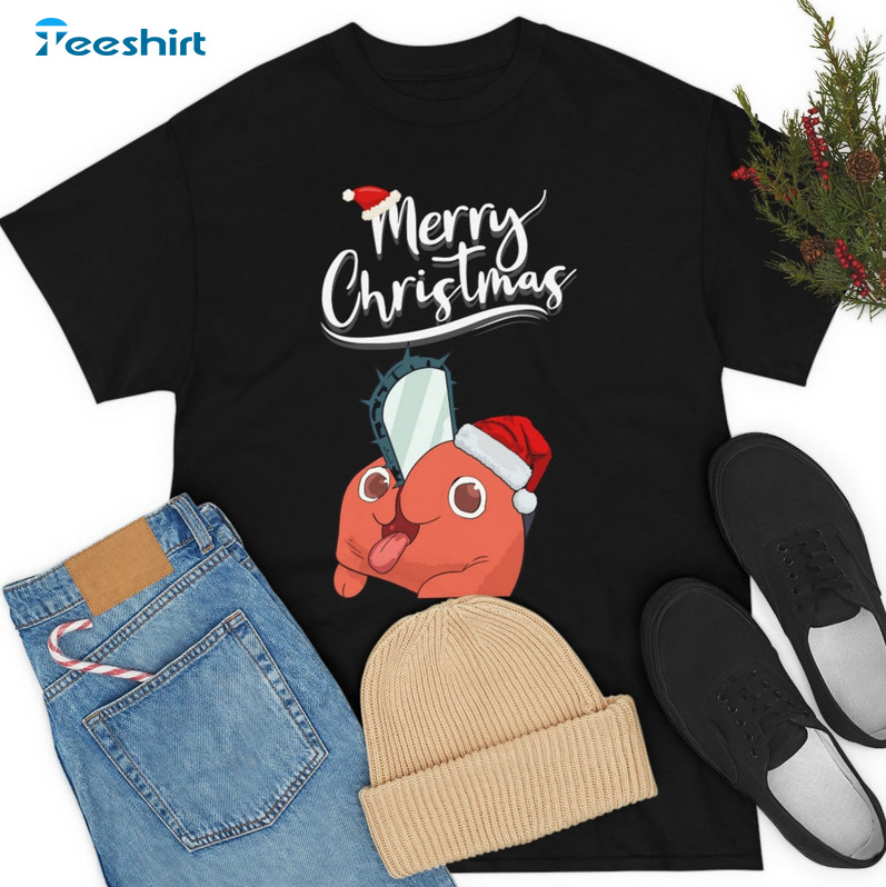 Christmas Pochita Shirt - Chainsaw Man Pochita Unisex Hoodie Tee Tops