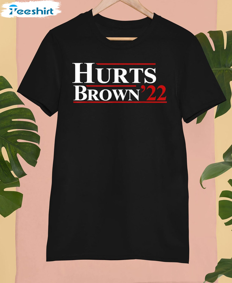 Hurts Brown 22 Shirt - Jalen Hurts Trendy Crewneck Unisex Hoodie