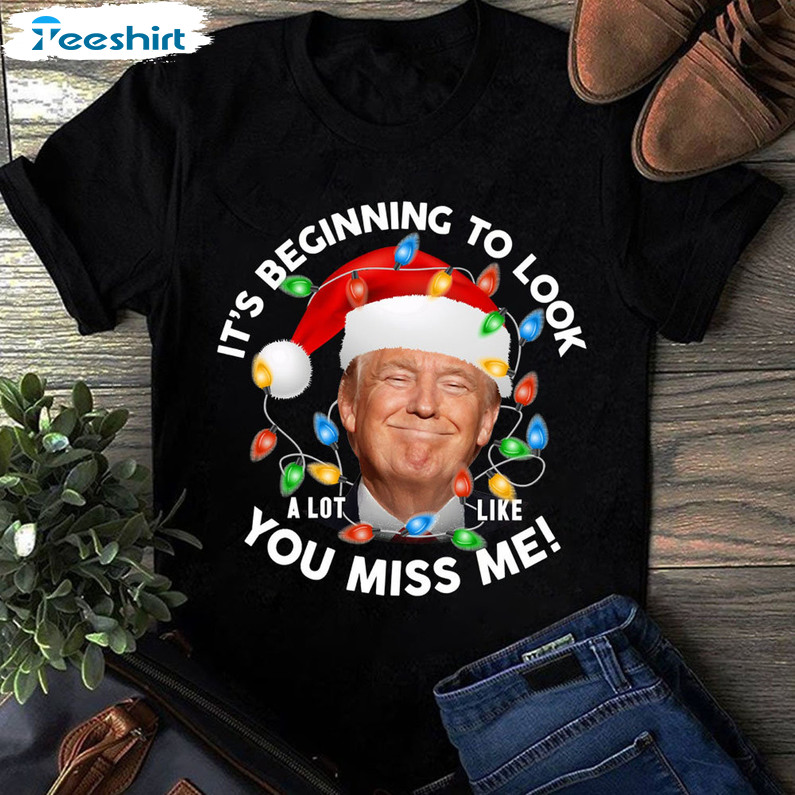 It's Beginning To Look A Lot Like You Miss Me Shirt, Christmas Trump Long Sleeve Unisex Hoodie