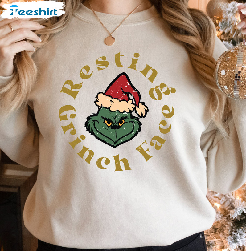 Resting Grinch Face Shirt, Funny Christmas Sweatshirt Hoodie