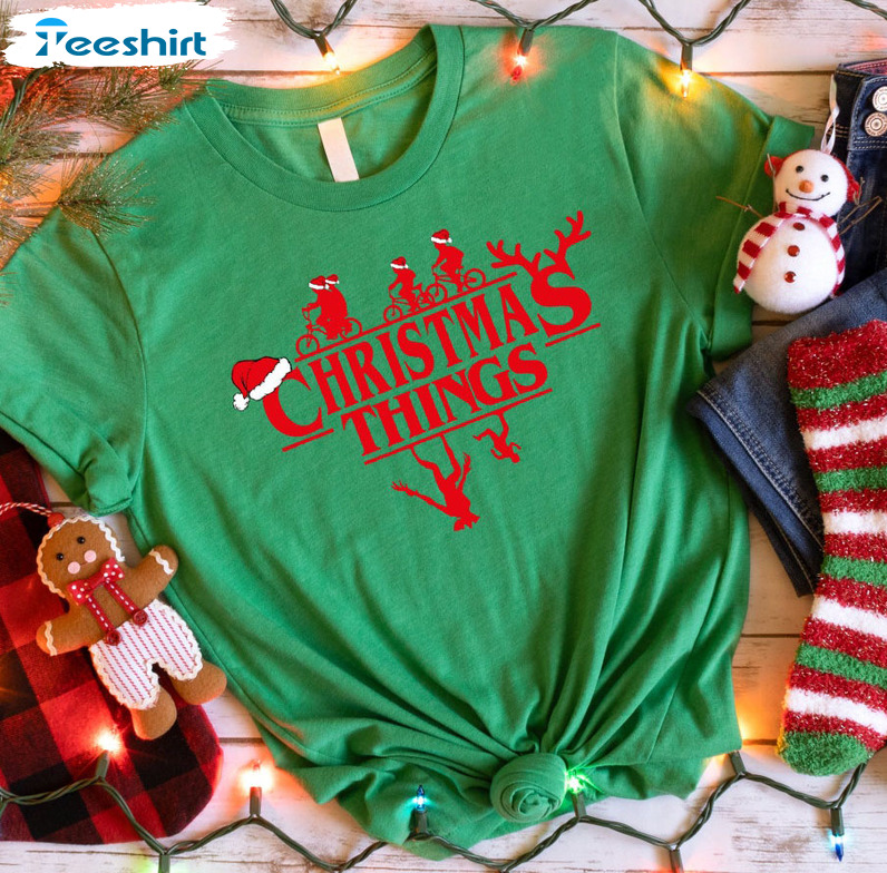 Christmas Things Shirt, Christmas Santa Claus Unisex Hoodie Long Sleeve