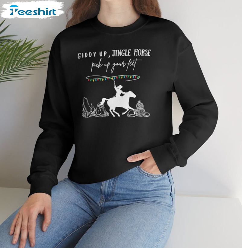 Giddy Up Jingle Horse Pick Up Your Feet Trending Sweater Unisex Hoodie