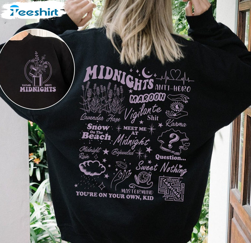 Meet Me At Midnight Shirt, Midnights Track List Tee Tops Sweater