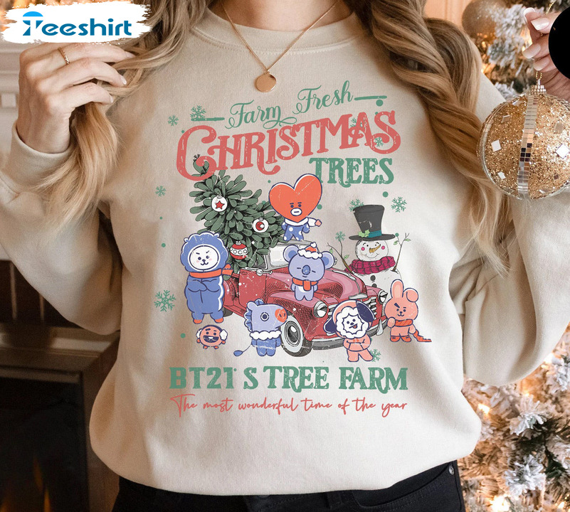 Farm Fresh Christmas Tree Shirt, Bts Christmas Sweater Unisex T-shirt