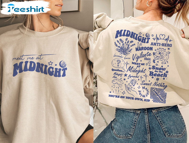 Meet Me At Midnight Shirt, Taylor Midnights Sweatshirt Short Sleeve