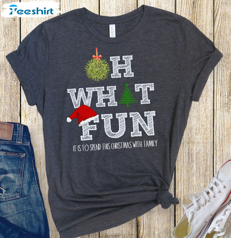 Oh What Fun Shirt, Christmas Snowflakes Crewneck Sweatshirt