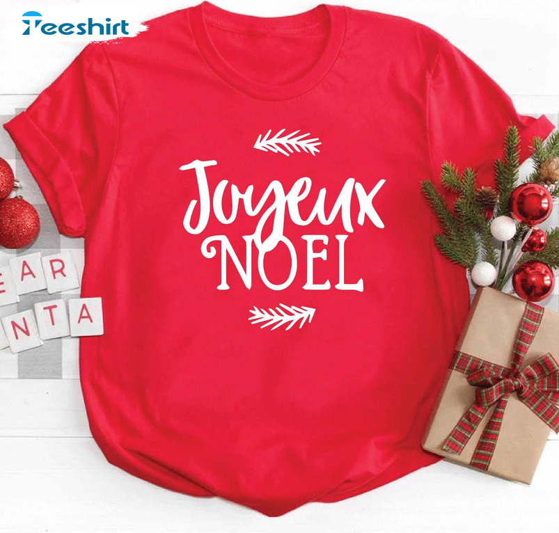 Joyeux Noel Shirt, French Christmas Tee Tops Unisex Hoodie