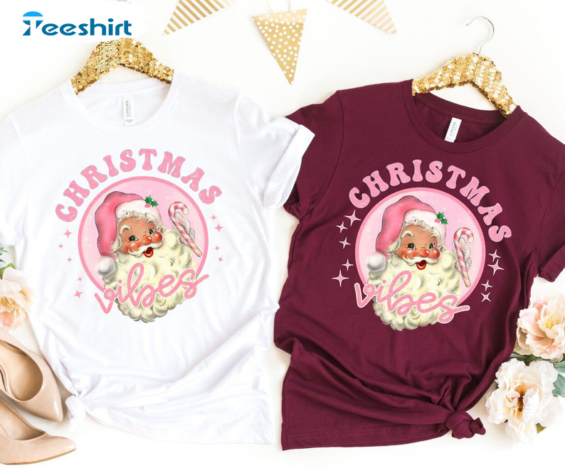 Christmas Vibes Shirt, Christmas Santas Claus Unisex T-shirt Long Sleeve