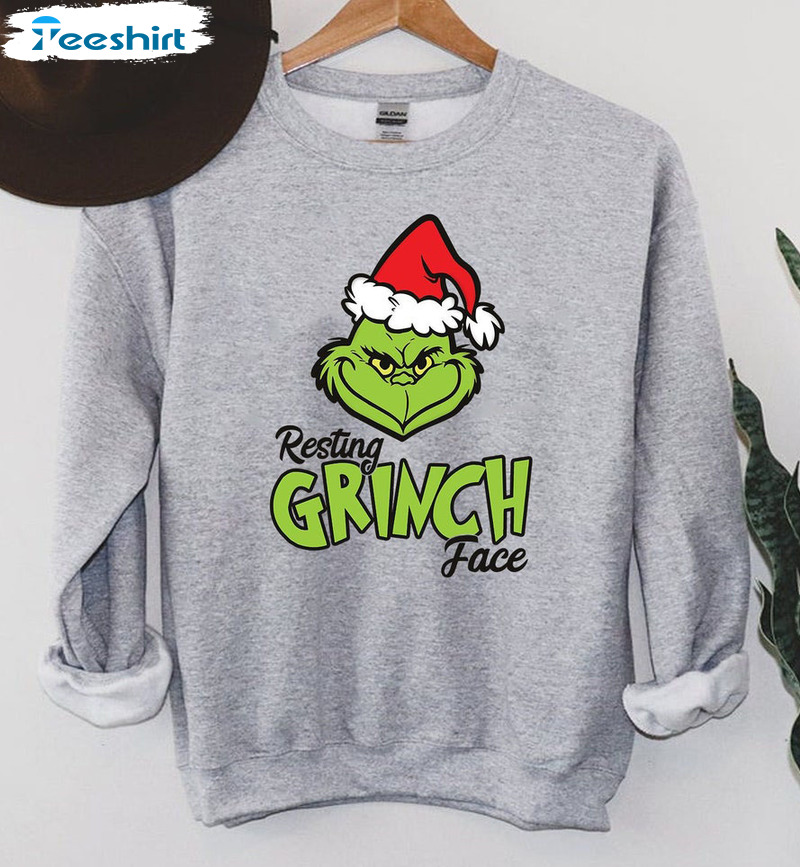 Resting Grinch Face Shirt, Stole Christmas Unisex Hoodie Tee Tops