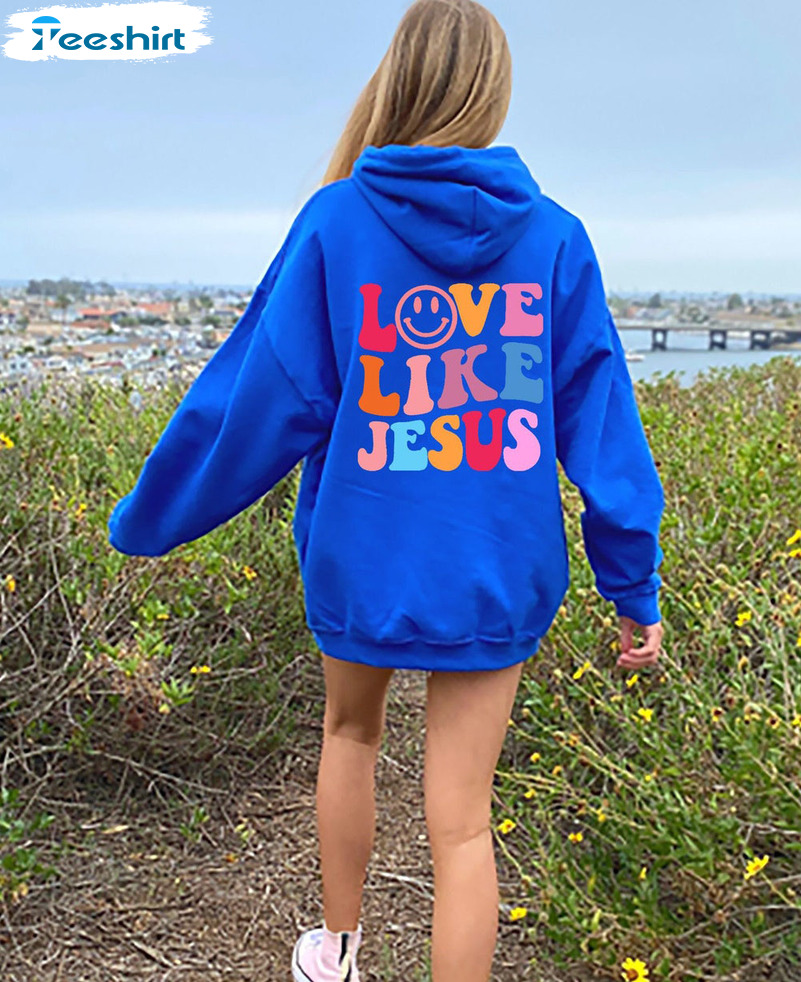 Love Like Jesus Shirt, Preppy Smile Long Sleeve Sweater
