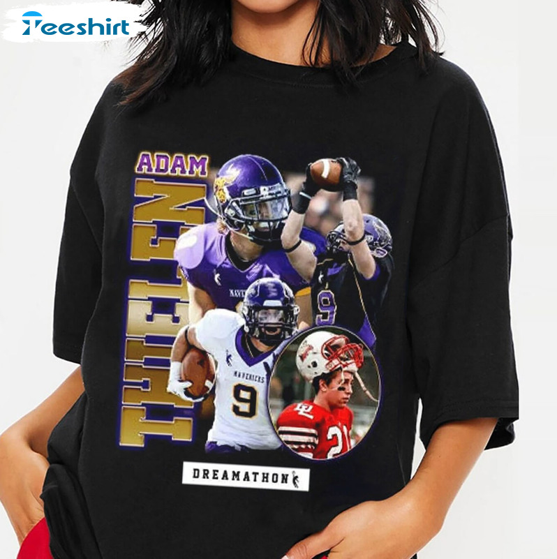 Adam Thielen Sweatshirt, Minnesota Vikings Crewneck Short Sleeve