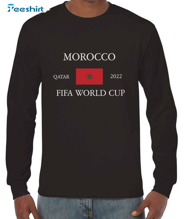 Morocco Fifa World Cup 2022 Shirt, Football Sweatshirt Crewneck