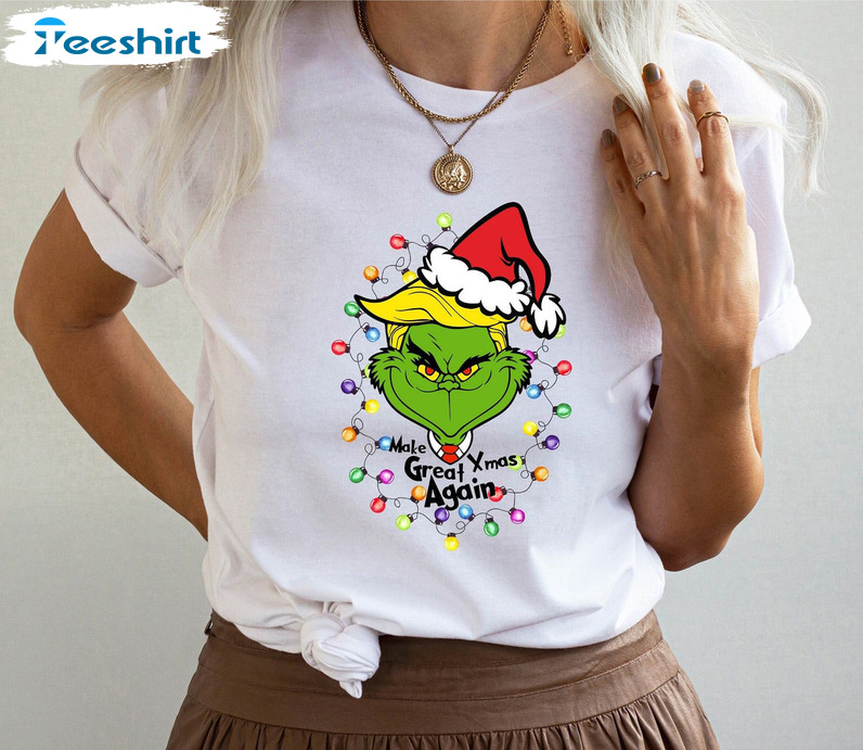 Make Great Xmas Again Vintage Shirt, Trump Grinch Unisex T-shirt Sweater