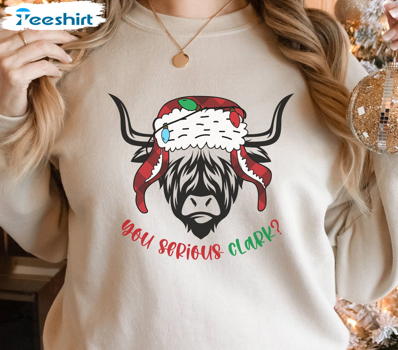 You Serious Clark Cow Christmas Lights Trending Unisex Hoodie, Sweatshirt