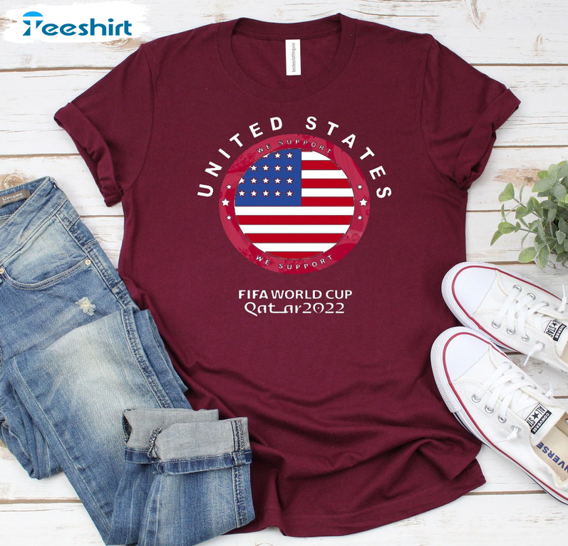 United States Fifa World Cup 2022 Shirt, USA Football Crewneck Short Sleeve
