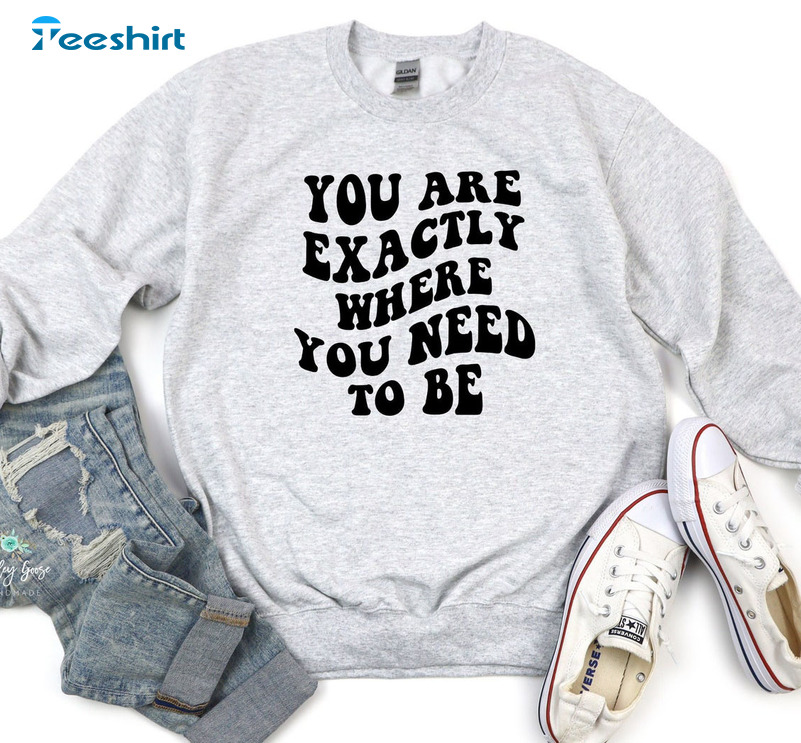 You Are Exactly Where You Need To Be Sweatshirt, Vintage Crewneck Unisex Hoodie