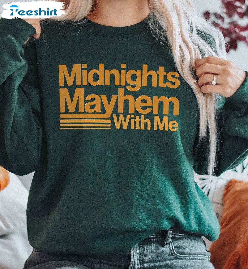 Midnights Mayhem With Me Sweatshirt, Midnights Album Unisex Hoodie Long Sleeve