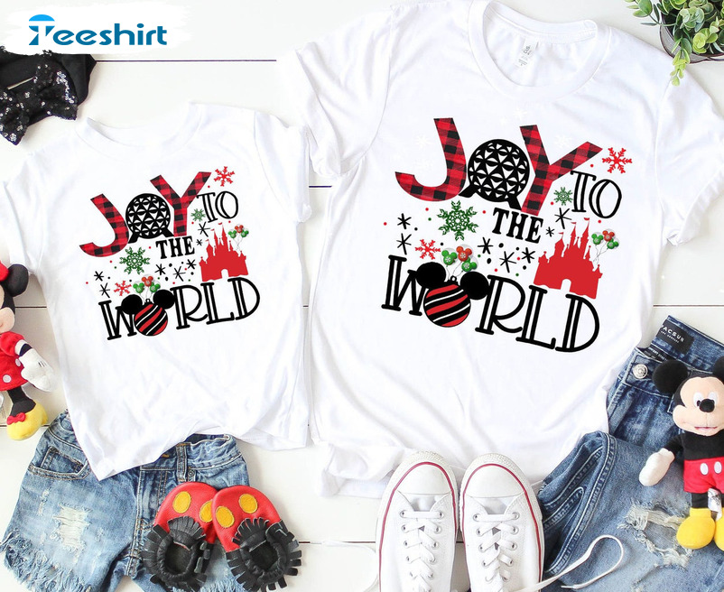 Joy To The World Disney Christmas Shirt, Mickey Tee Tops Unisex T-shirt